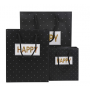 Пакет подарочный "Happy" черный 14х15х7 см
