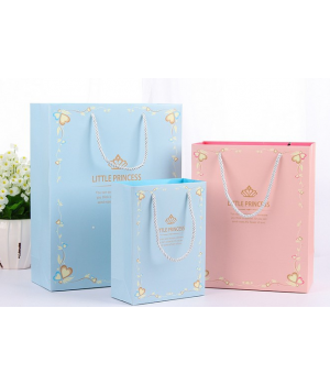 Пакет подарочный "Little Princess" (розовый, голубой) 20х15х7 см