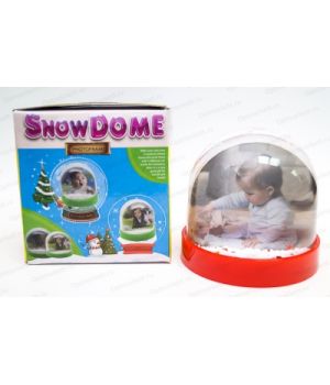 Водный шар с фото (имитация снежинки + сердечки) премиум, в индивидуальной упаковке, цвет ассорти
