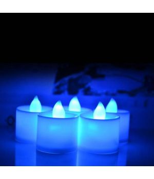 Светодиодная свеча 3,5*5 см  (цвет свечения: синий)